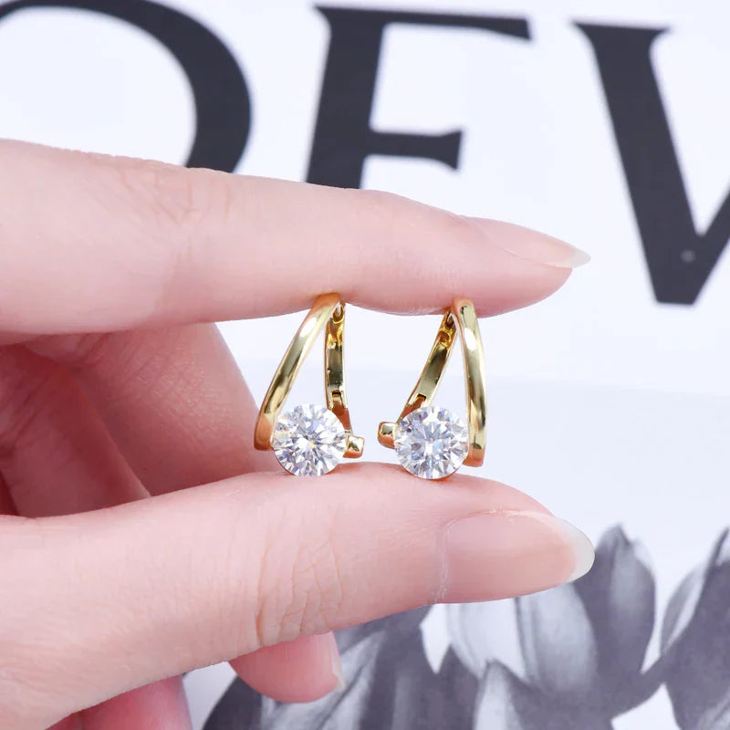 Anziw 1.0ct 6.5mm VVS1 Moissanite Twist Hoop Earrings