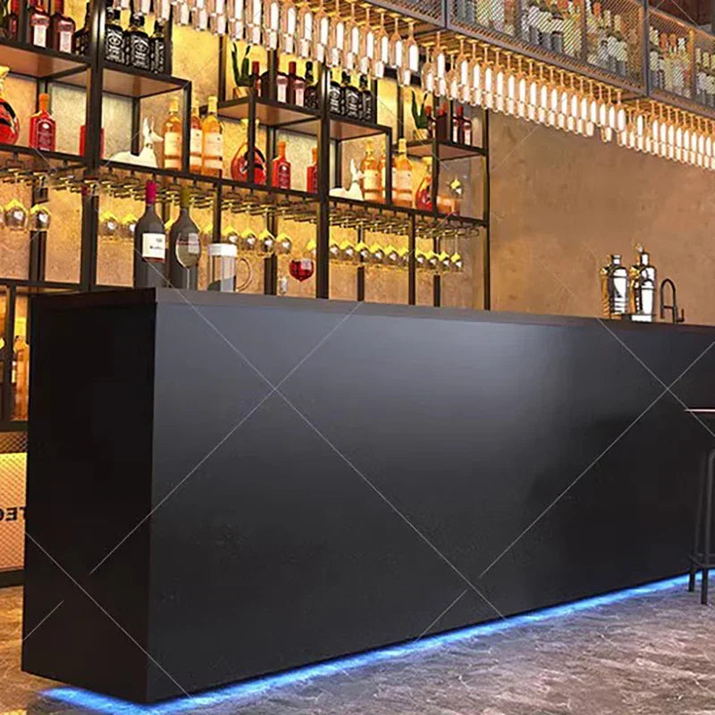 Black Reception Bar Table Nightclub Storage Partion Modern
