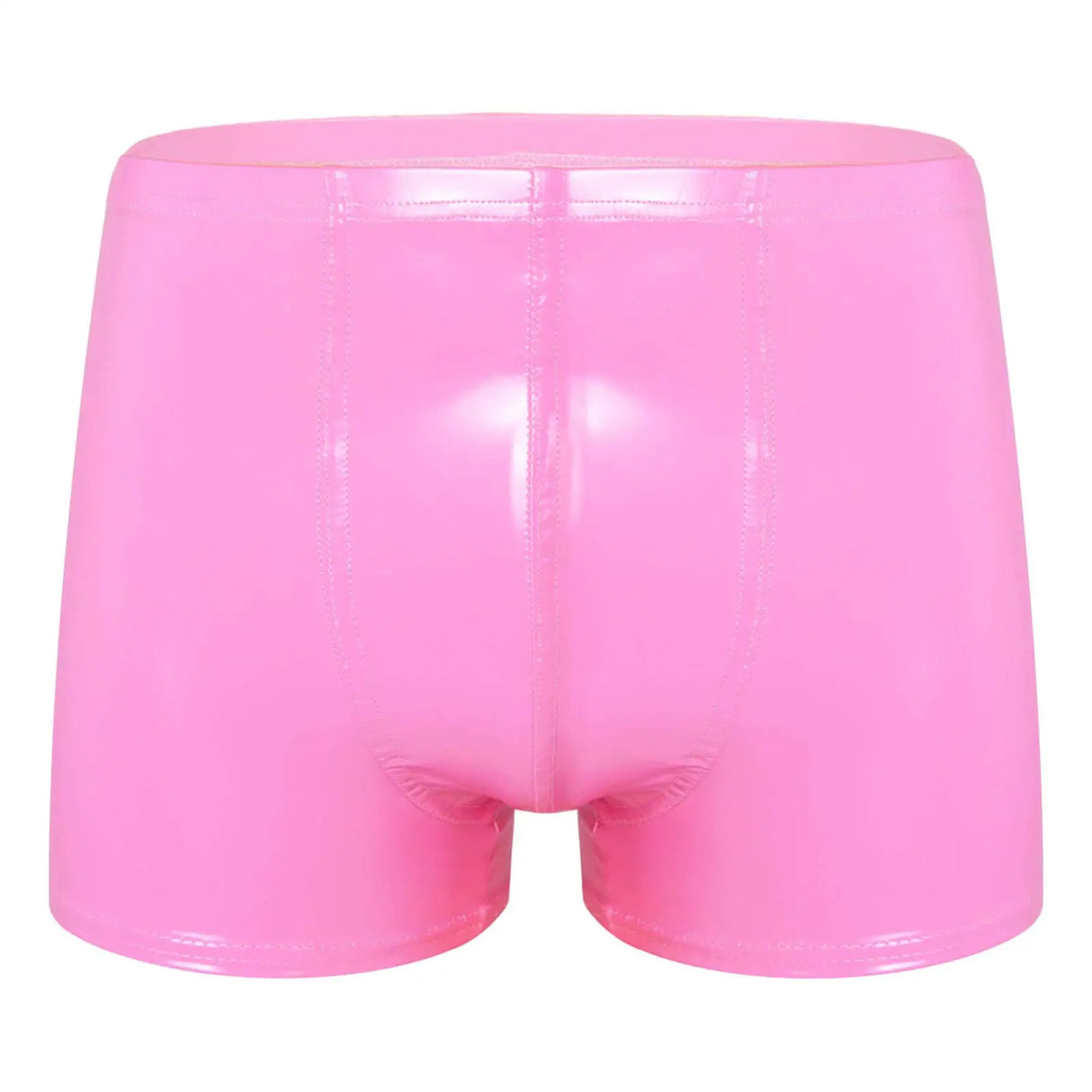 Mens Patent Leather Shorts Dance Performance Clubwear Wet