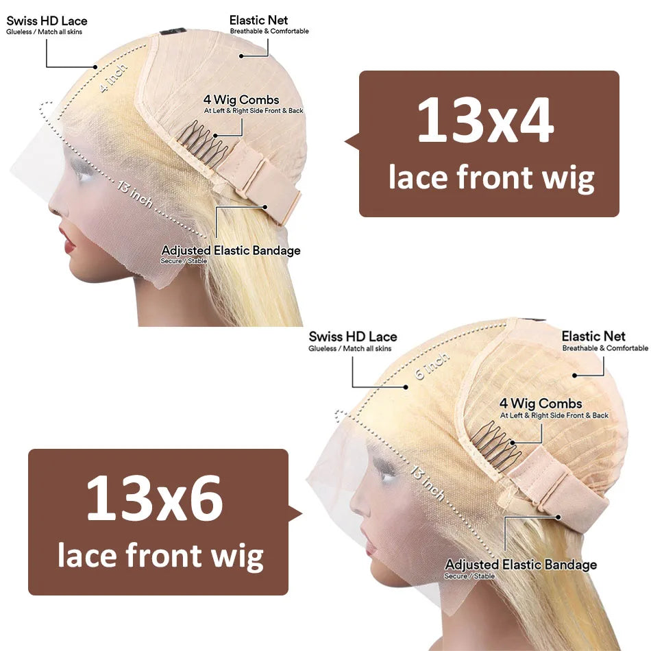 Wiggogo Blonde Lace Front Wig Glueless 613 Hd