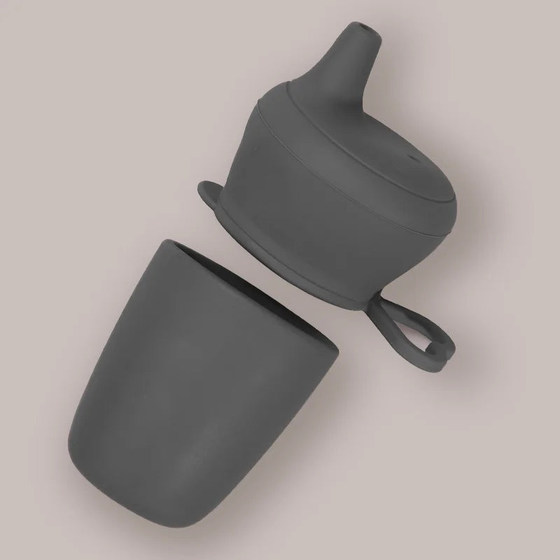 Multicoloured Baby Silicone Cup With Cover Eco-friendly Detachable