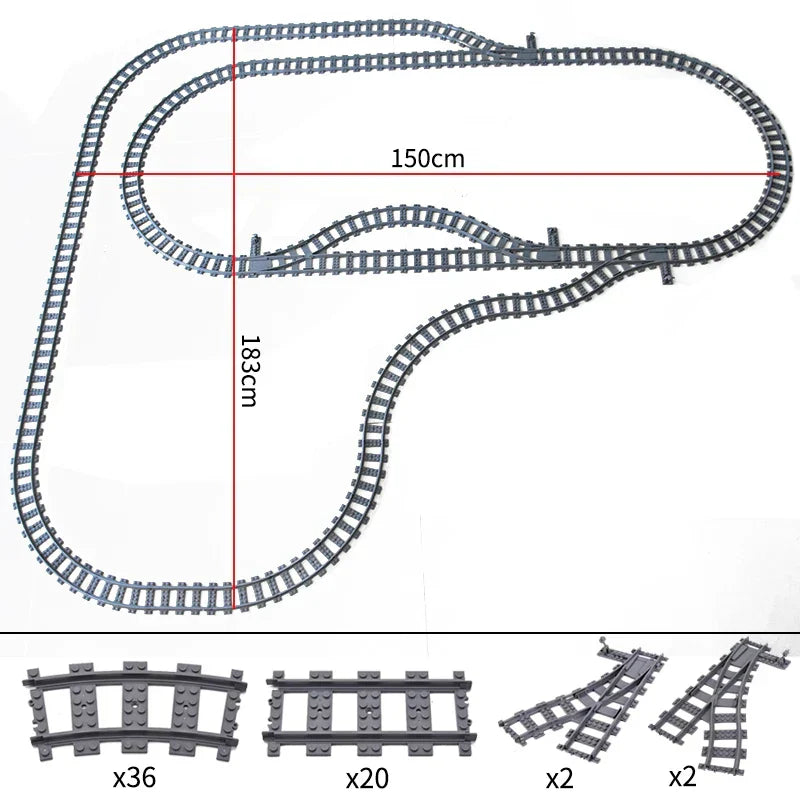 MOC Railway Track Train Tracks Straight Curved Soft