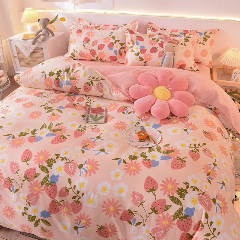 Cute Bedding Set Men Women Duvet Cover Bed