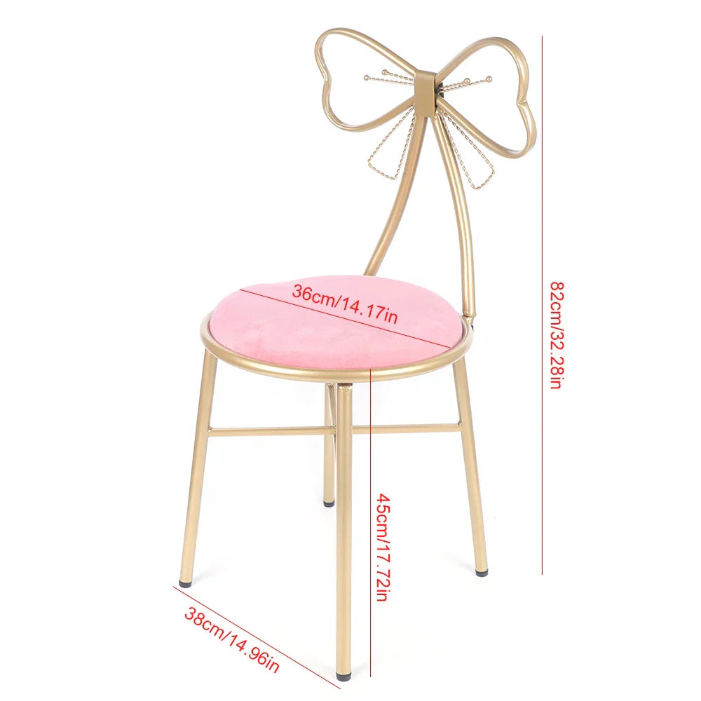 Luxury Minimalist Makeup Vanity Stool Butterfly Backrest Chair
