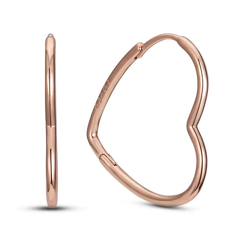 Rose Gold Hoop Earrings For Women 925 Silver