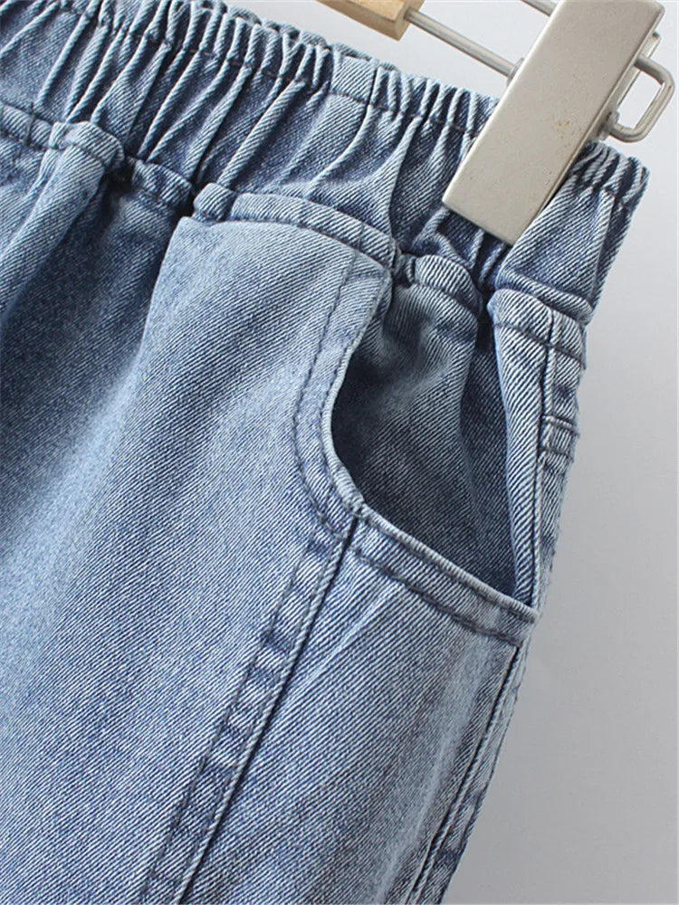 Plus Size Womens Jeans Elastic High Waist Stretch