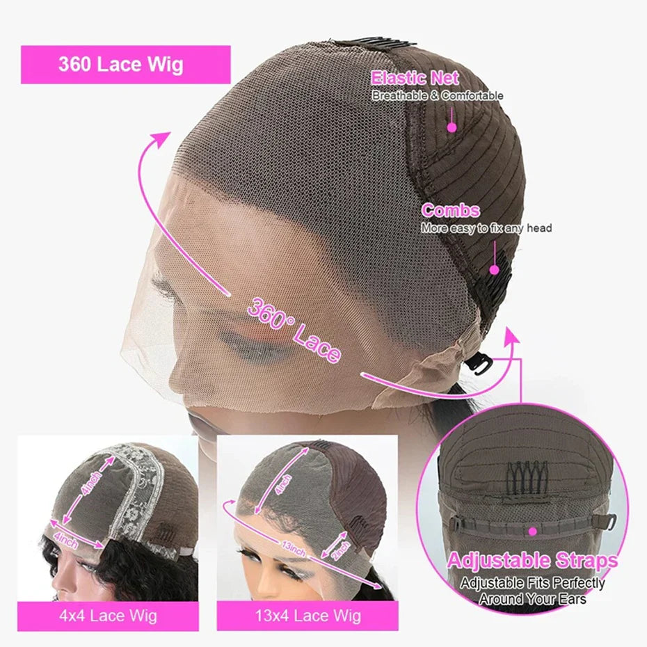 Brazilian Bone Straight 13x4 Transparent Lace Front Wigs
