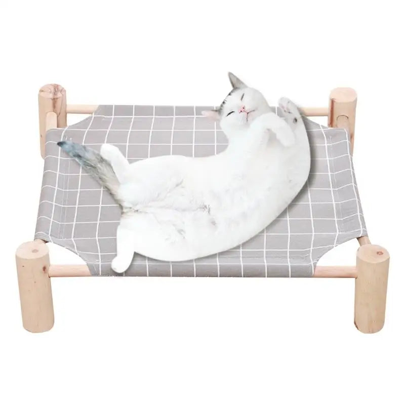 Elevated Pet Bed Cooling Detachable Wooden Raised Dog