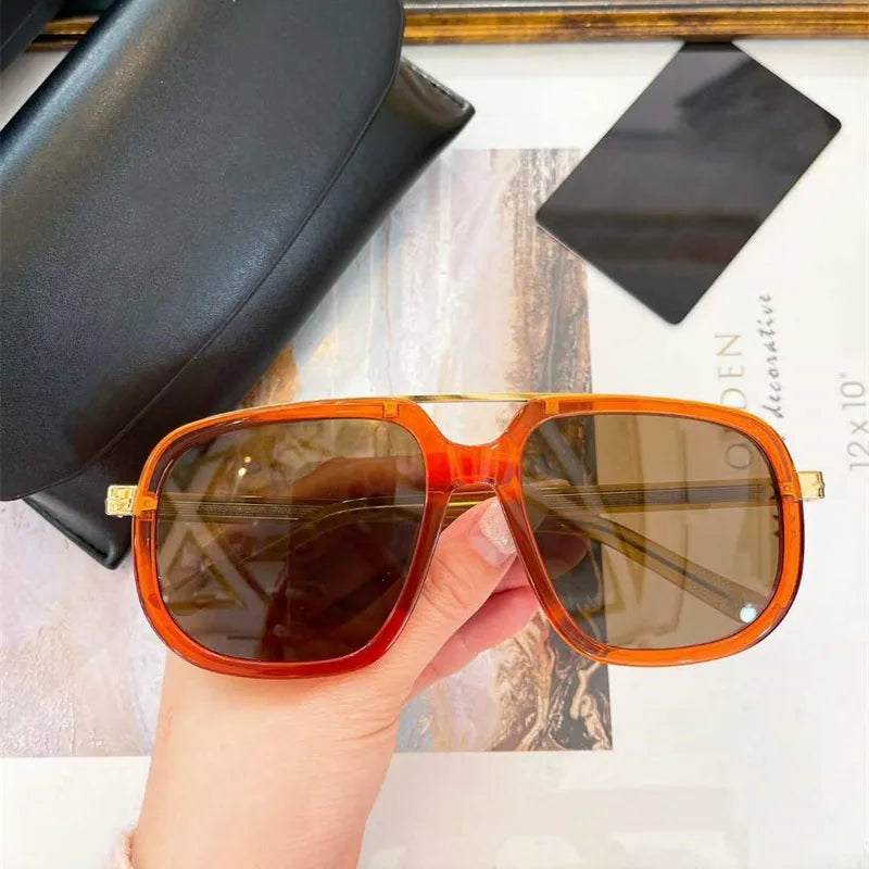 Square Double Bridge Sunglasses 7101 Men and Women