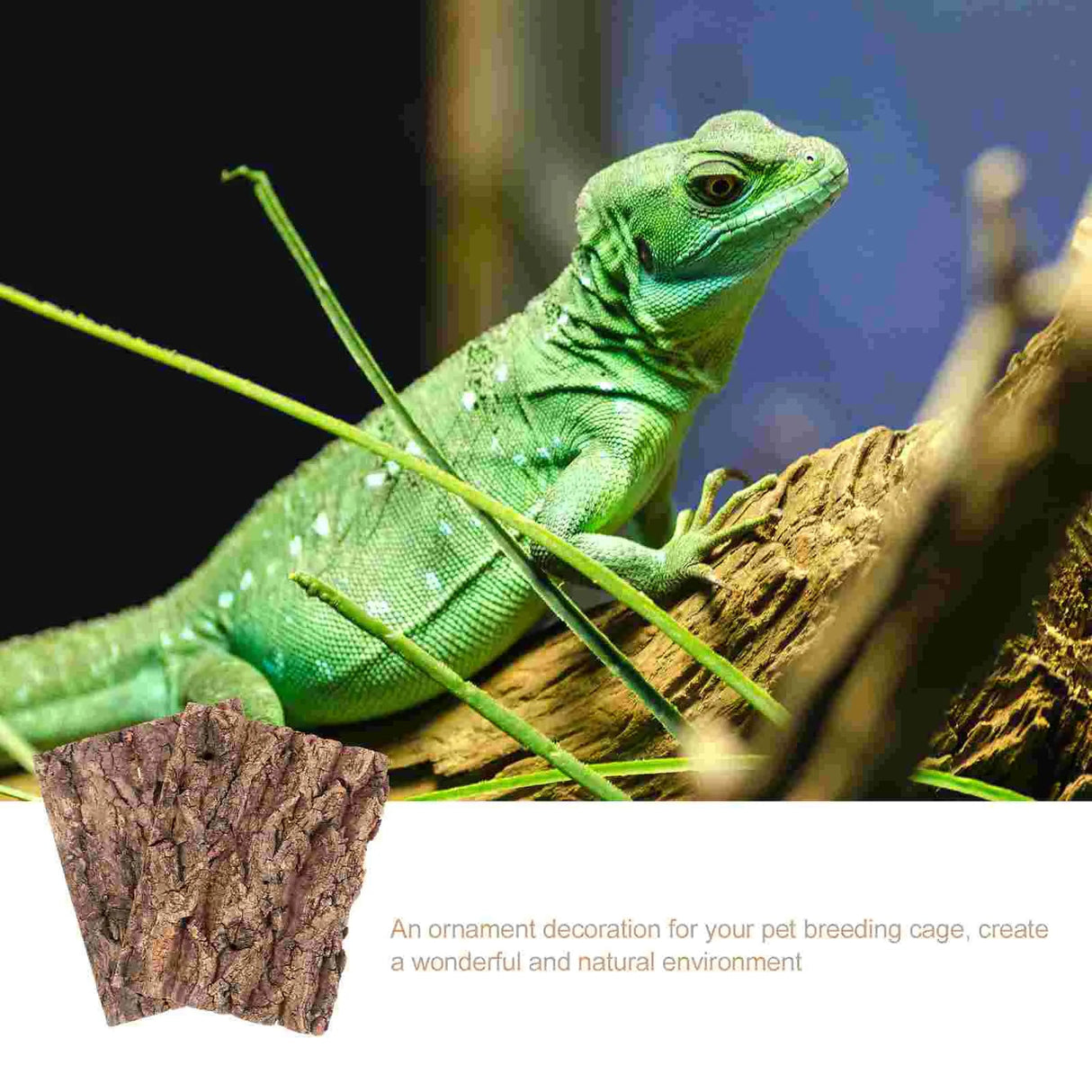 2Pcs Terrarium Tree Bark Decor Turtle Snake Hide