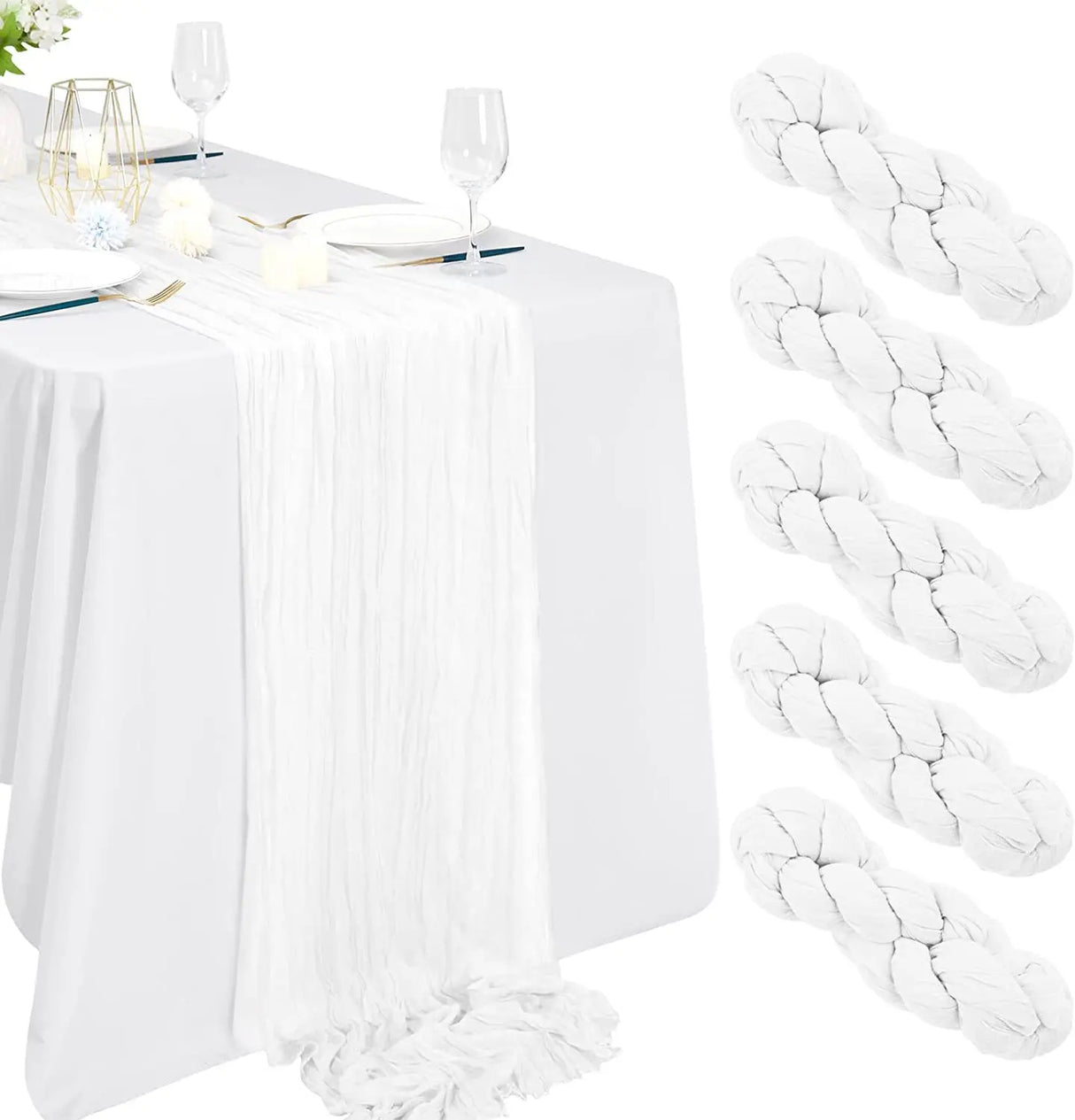 Crinkling Table runner gauze translucency doilies Holiday party