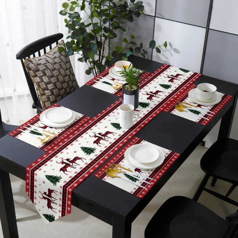 Christmas Snowman Santa Claus Table Runner Not Included