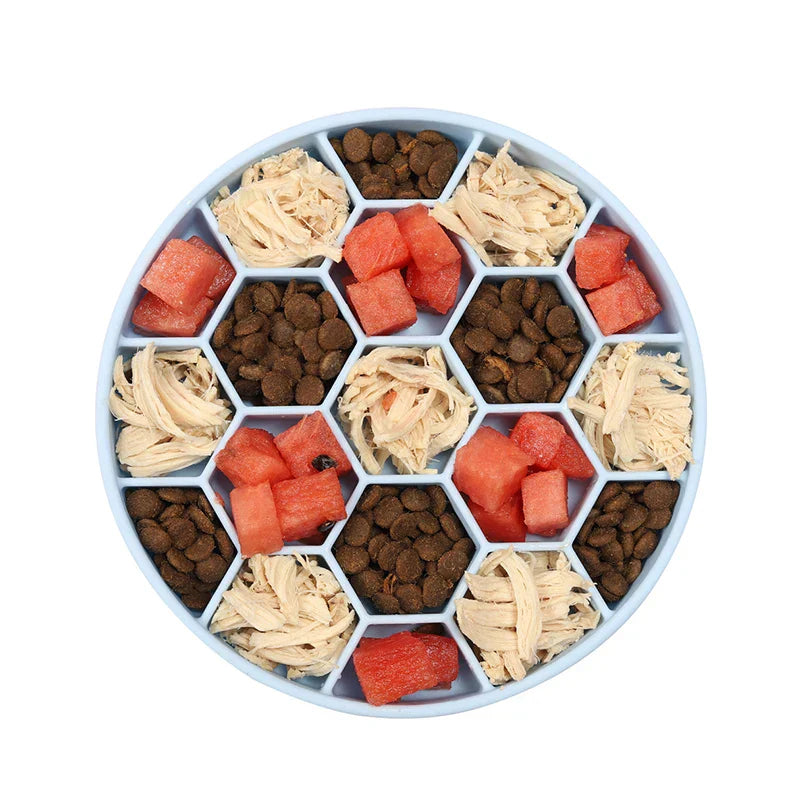 Pet honeycomb slow food bowl dog choking bowl