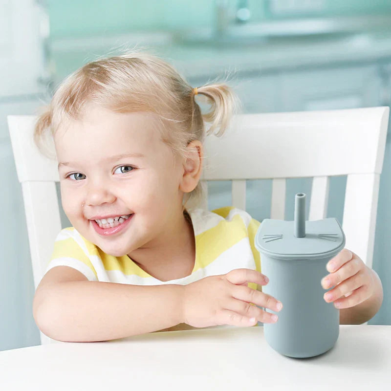 Baby Feeding Bottle Kids Cup Silicone Sippy Children