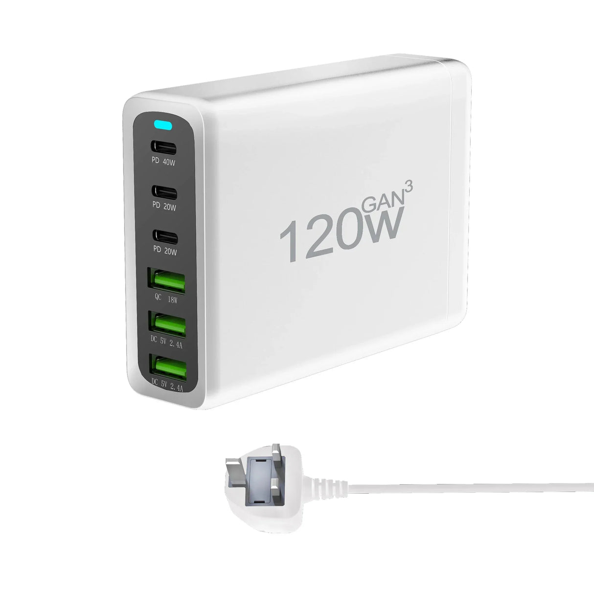 100W 120W 200W GaN Charger 6 Ports USB