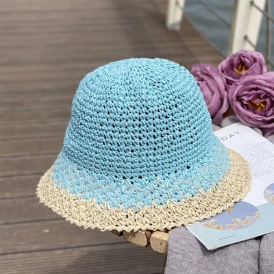 Gradient Straw Fisherman Hat Ladies Sweet Summer Sun