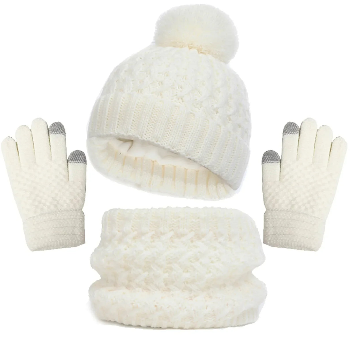 Kids Winter Hat Gloves Scarf Set Girls Toddler