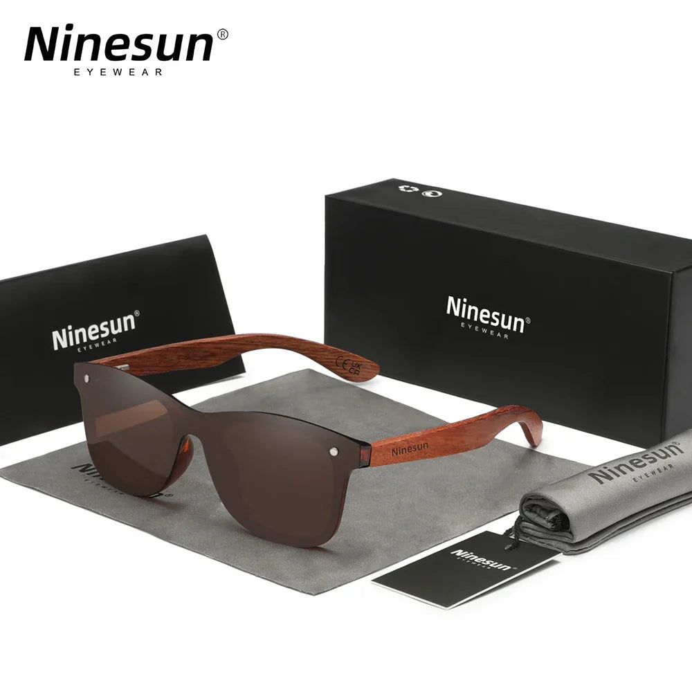 Ninesun Fashion Natural Wooden Sunglasses Men Polarized Sunglasses
