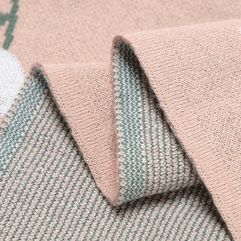 Newborn Baby Blankets 100*80cm Breathable Cotton Knitted Infant
