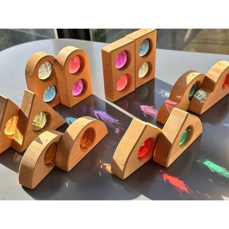 Kids Sparkling Orient Gems Wooden Toys Step Gables