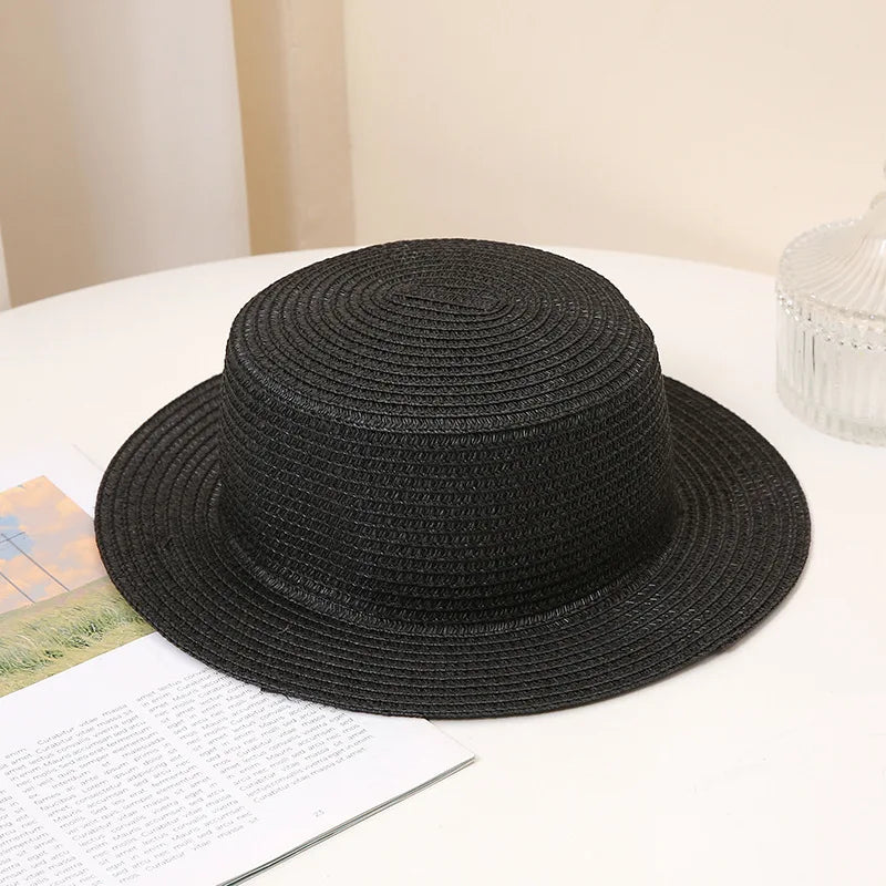 Summer Fashion Versatile Men's Women's Straw Hat Flat