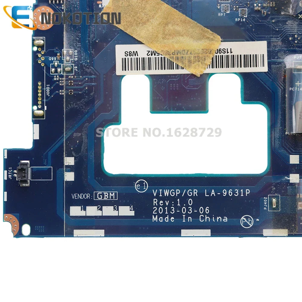 NOKOTION VIWGP GR LA-9631P MAIN BOARD For Lenovo