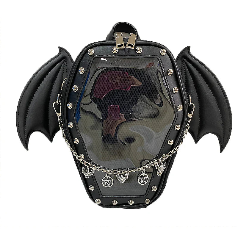 Bat Wings Ita Backpack Enamel Pin Display Shoulder