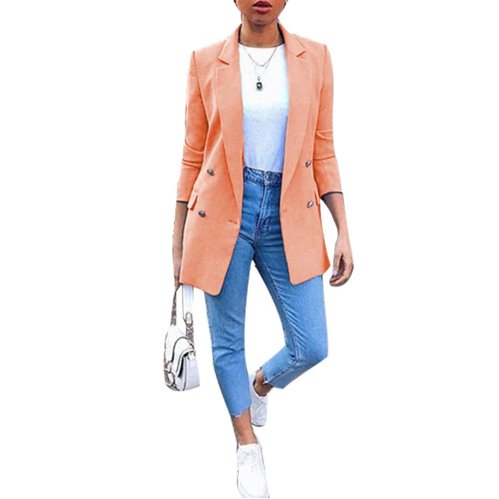 New Autumn Winter Women Blazer Coat Long-Sleeved Small