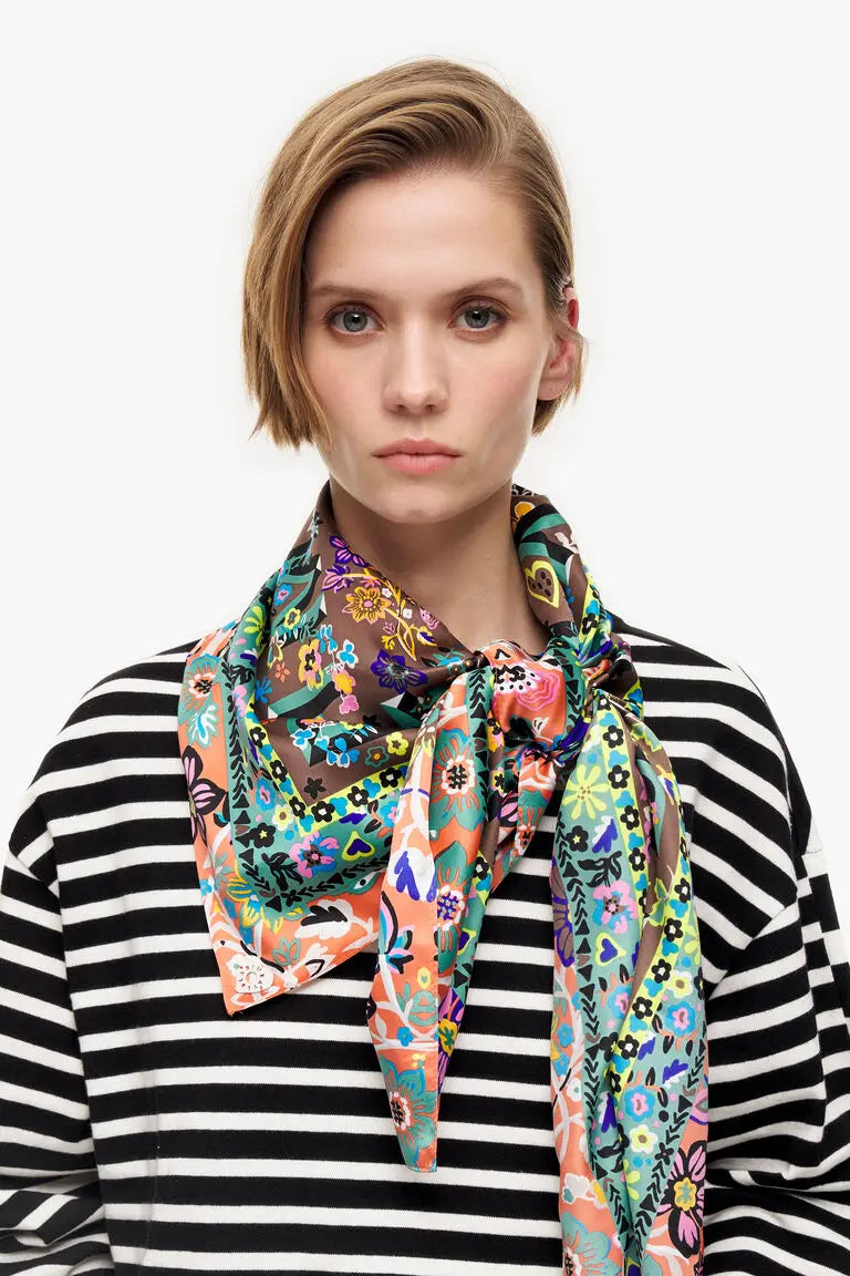 Spanish style printed large square scarf 100cm*100cm