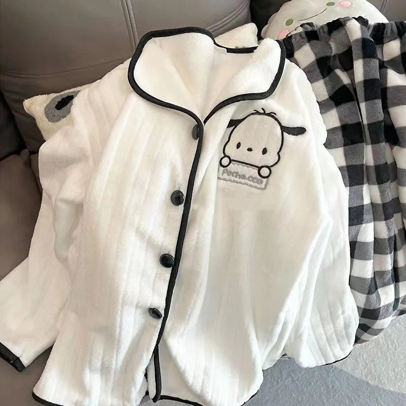 Pochacco Flannel Home Suit Coat Velvet Home Suit