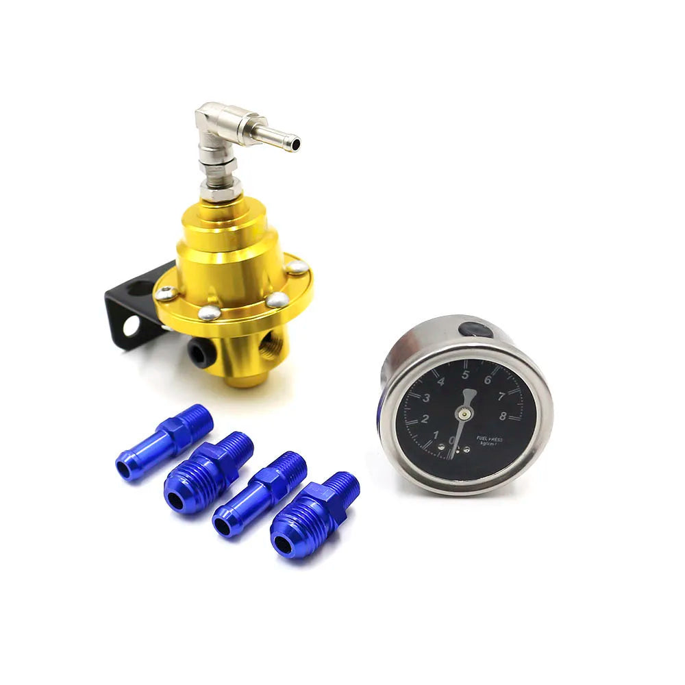Adjustable Aluminum Fuel Pressure Regulator With Gauge Kit