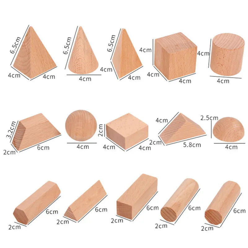 Mini DIY Wooden Toys Solid Geometric Shape Building