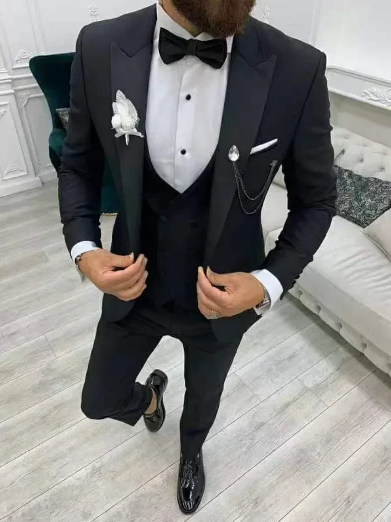 New Casual Fashion Men's Suit Slim Groom Wedding