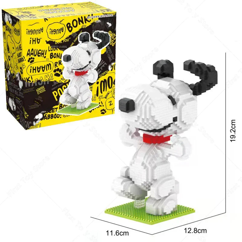 NEW HSANHE Snoopy Anime Action Figures Kawaii Building
