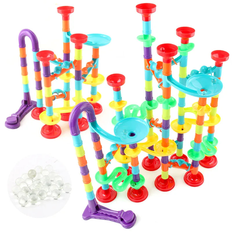 76/142pc Marble Run Race Track Building Blocks Kids
