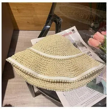 Women's Large Brim Straw Beach Hats Girl Cap