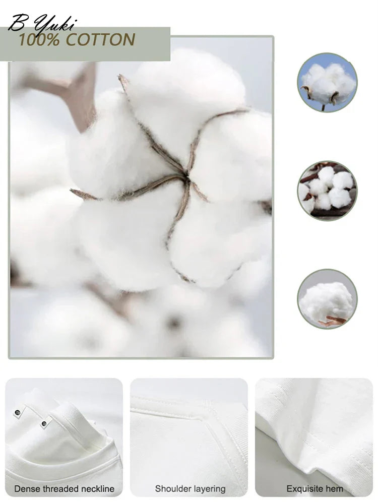 Blessyuki Summer Plus Size Cotton Tshirts Women 2023