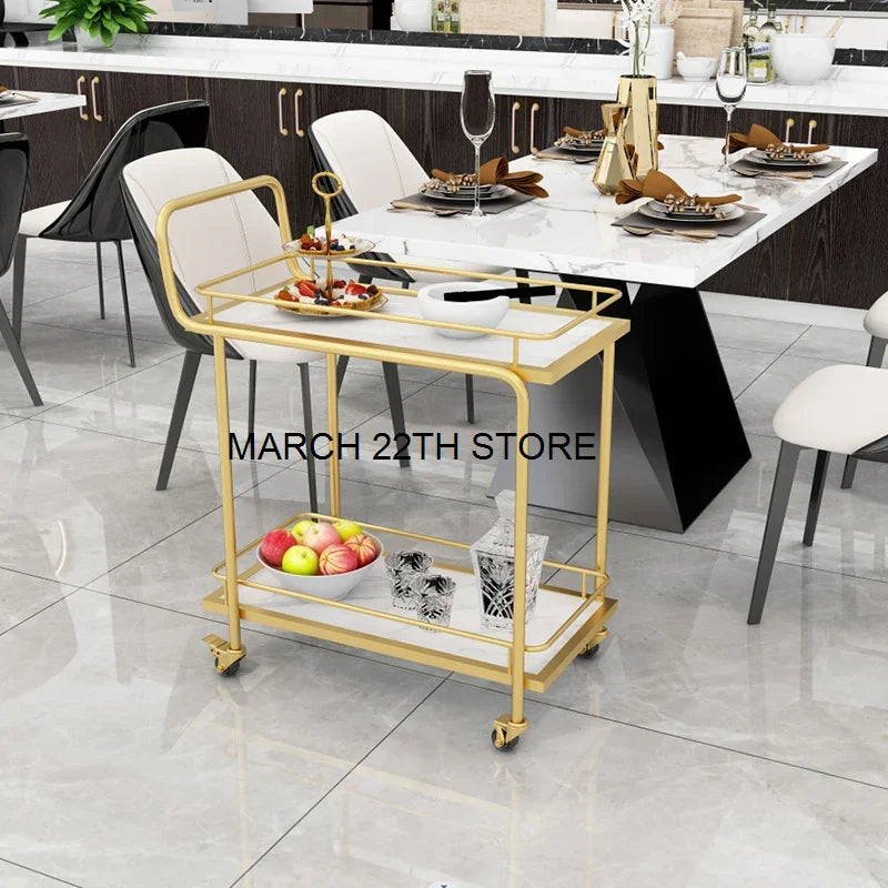 Hotel Sideboards Trolley Rolling Utility Gold Serving Food