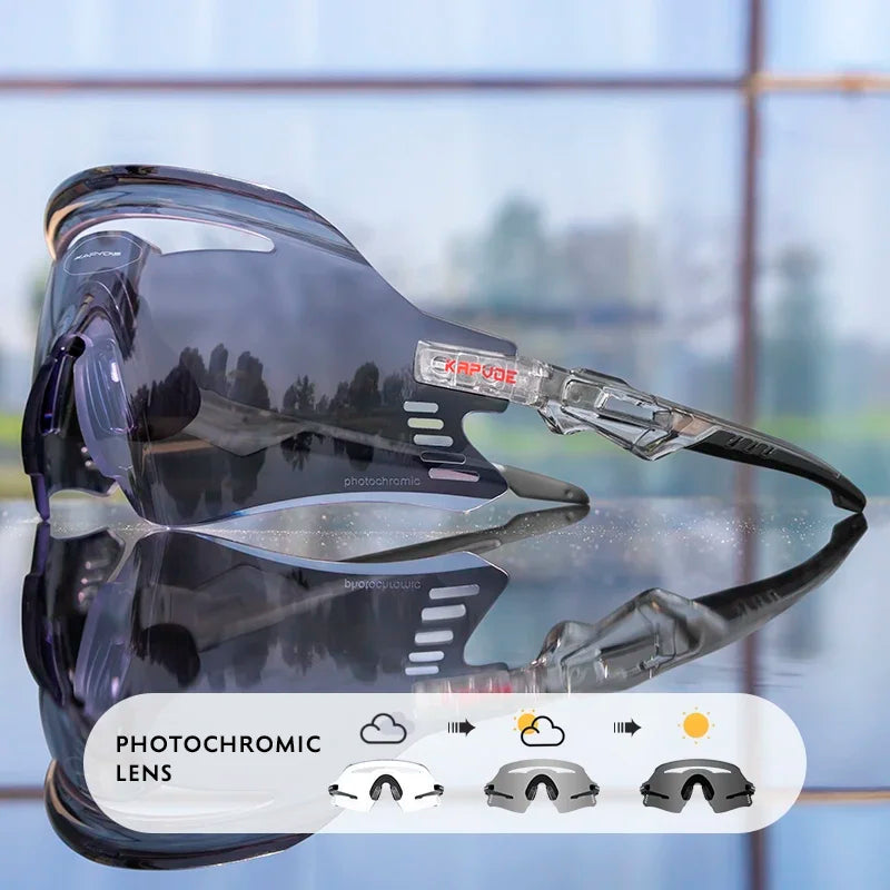 Kapvoe New Photochromic Cycling Glasses Men Women Outdoor