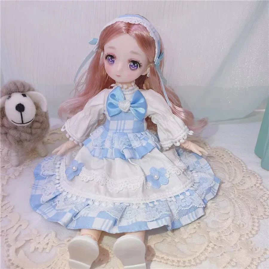 BJD Girl Dolls 30cm Kawaii Points Joint Movable