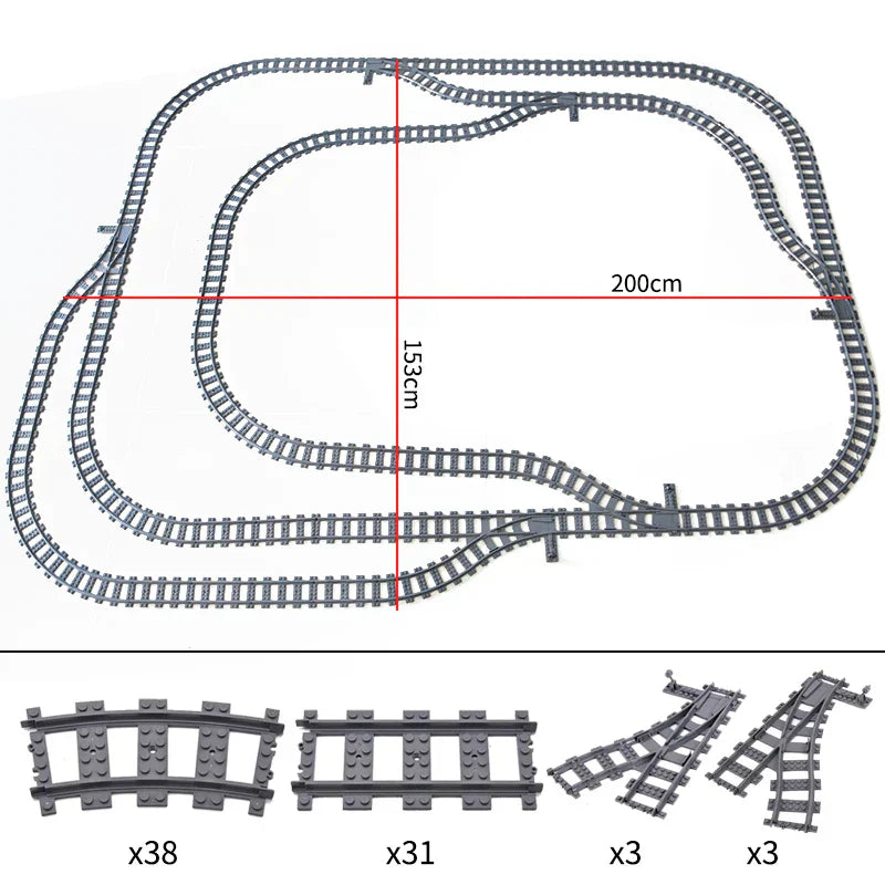 City Trains Train Track Rail Bricks Model Toy