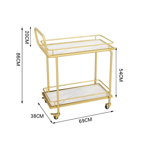Hotel Sideboards Trolley Rolling Utility Gold Serving Food