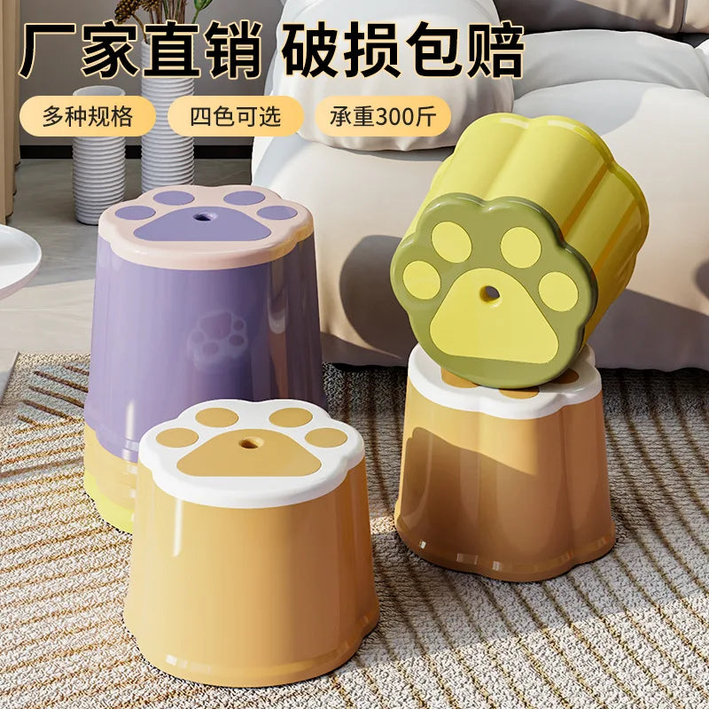 Thickened small stool plastic chair for shoes stool