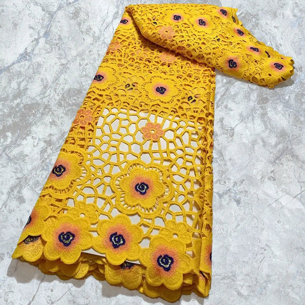 2022 High Quality Embroidered African Chemical Lace Fabric