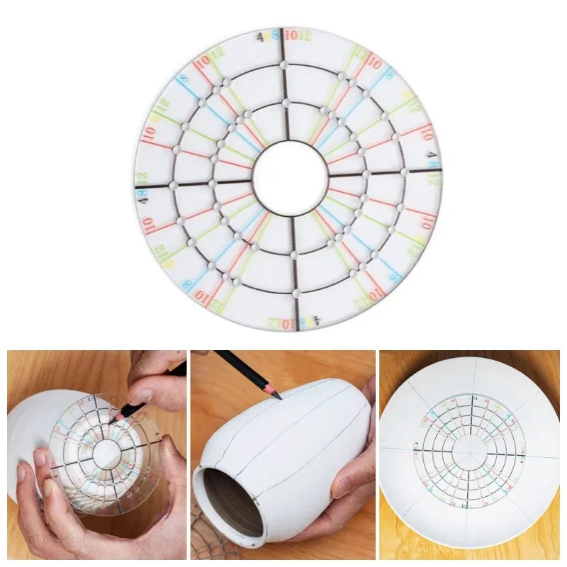 Pottery Acrylic Circle Bisection Line Ruler Trimming Center