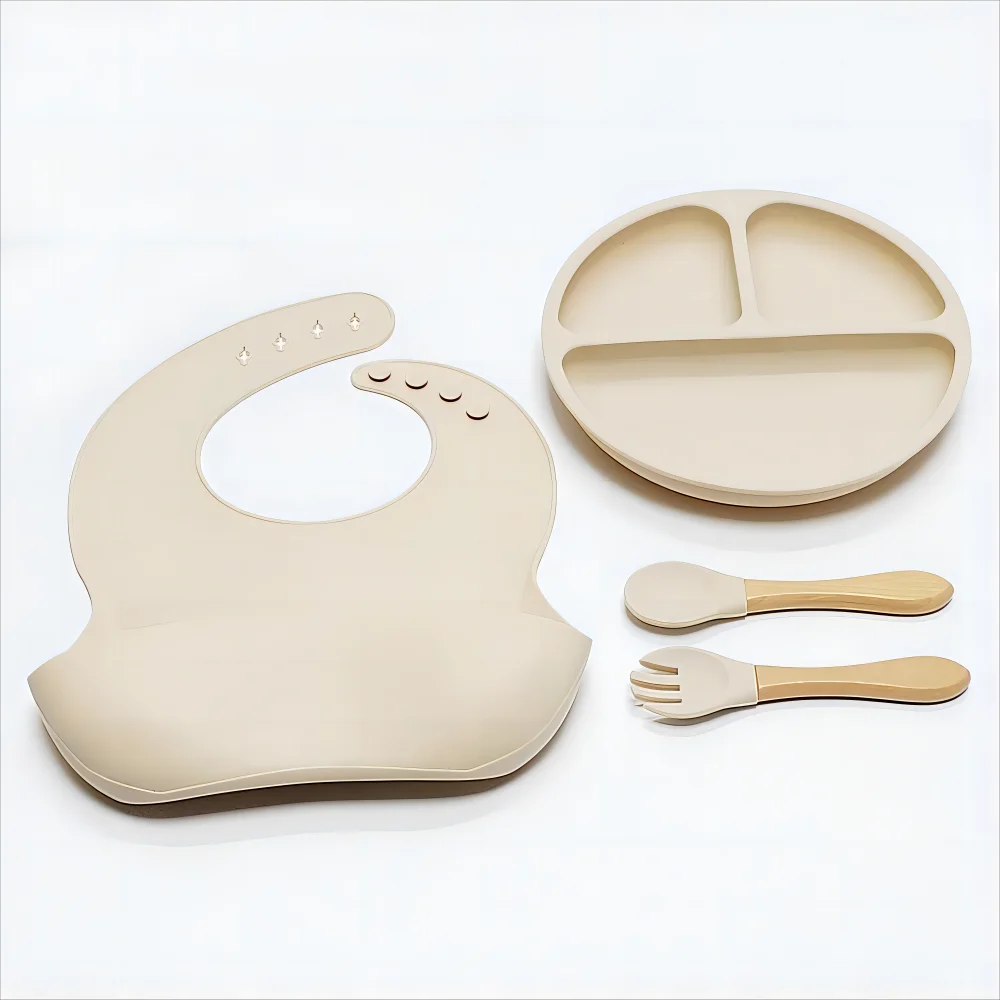Children's silicone tableware sets baby complementary bowl baby