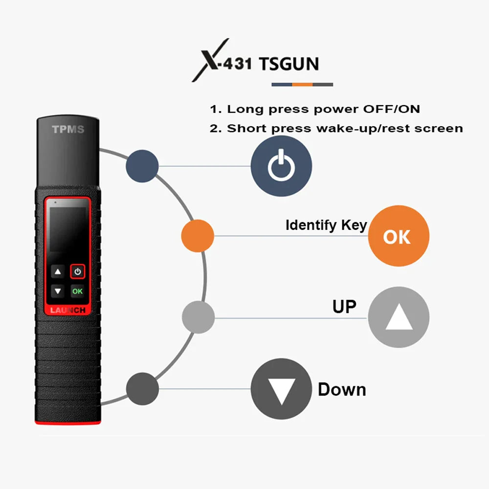 LAUNCH X431 TSGUN TPMS Car Tire Pressure Inspection