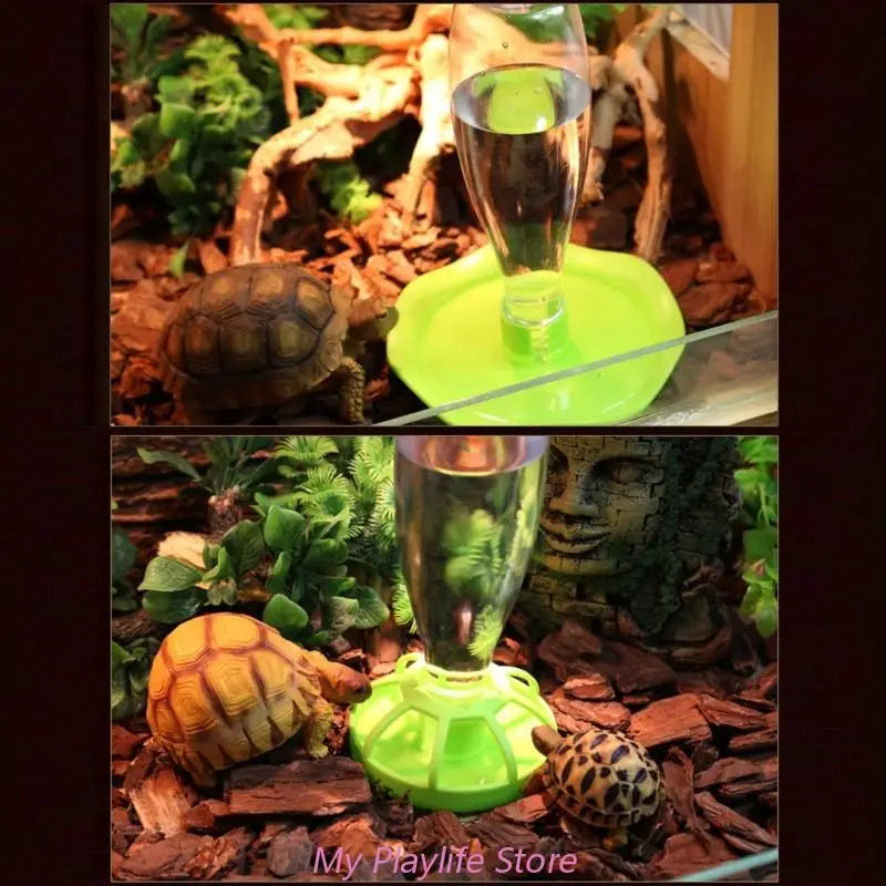 Reptile Water Drinker Feeder Water Dispenser Bottle Aquarium