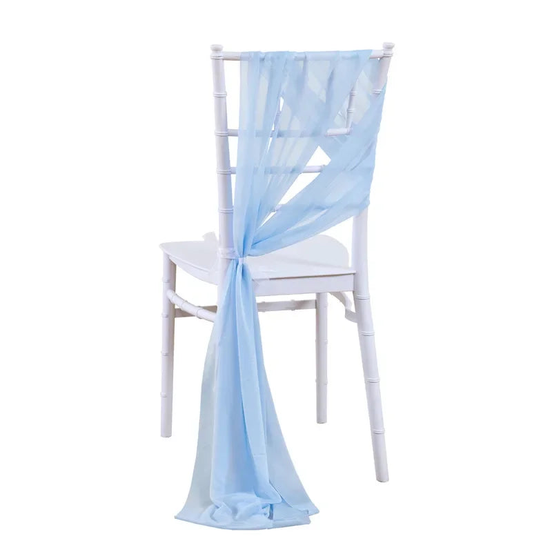 10/50PCS Chiffon Chair Sashes Wedding Chair Decoration 17x250cm