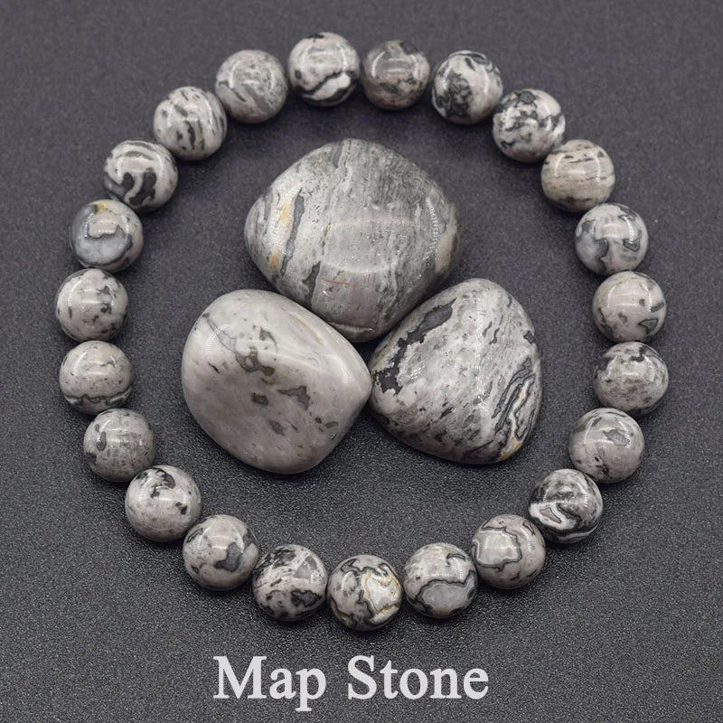 Real Natural Labradorite Stone Bead Bracelet Men Women